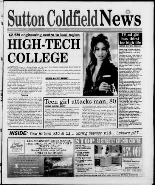 cover page of Sutton Coldfield News published on March 19, 1999