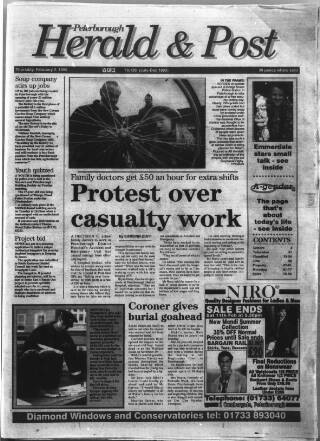 cover page of Peterborough Herald & Post published on February 2, 1995