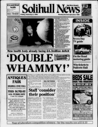 cover page of Solihull News published on February 2, 1996