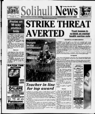 cover page of Solihull News published on May 29, 1998