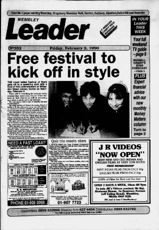 cover page of Wembley Leader published on February 2, 1990