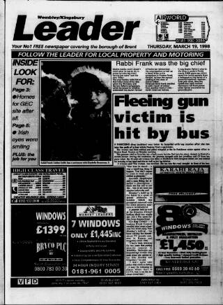 cover page of Wembley Leader published on March 19, 1998