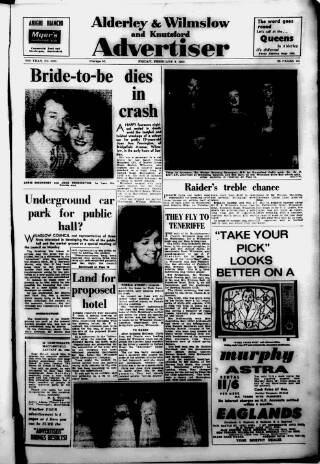 cover page of Alderley & Wilmslow Advertiser published on February 2, 1962