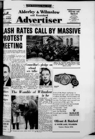 cover page of Alderley & Wilmslow Advertiser published on May 2, 1974