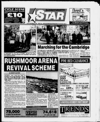 cover page of Surrey-Hants Star published on November 2, 1995