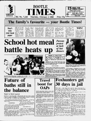 cover page of Bootle Times published on February 2, 1989