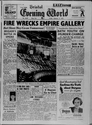cover page of Bristol Evening World published on February 2, 1951