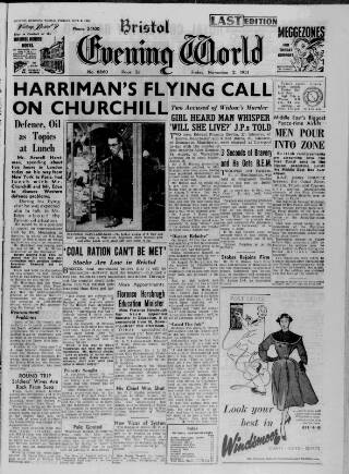 cover page of Bristol Evening World published on November 2, 1951