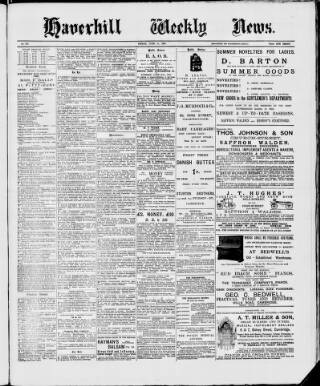 cover page of Haverhill Weekly News published on June 16, 1893