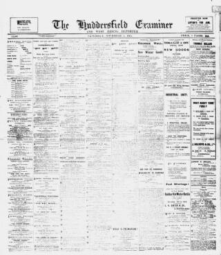cover page of Huddersfield and Holmfirth Examiner published on November 2, 1918