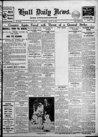 cover page of Hull Daily News published on June 18, 1921