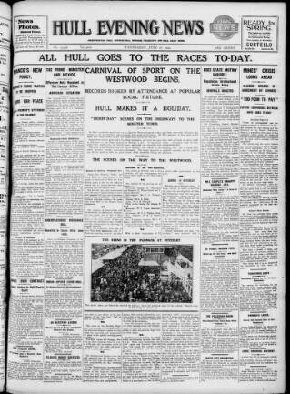 cover page of Hull Daily News published on June 18, 1924