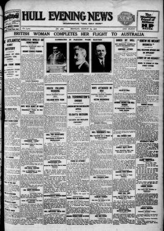cover page of Hull Daily News published on March 19, 1928