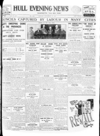 cover page of Hull Daily News published on November 2, 1928
