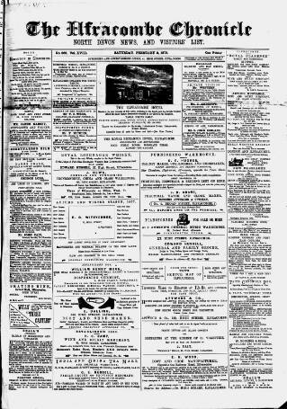 cover page of Ilfracombe Chronicle published on February 2, 1878