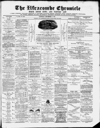 cover page of Ilfracombe Chronicle published on September 17, 1881