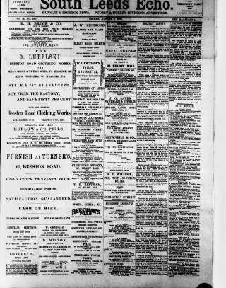 cover page of South Leeds Echo published on August 3, 1894