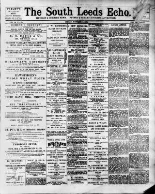 cover page of South Leeds Echo published on November 2, 1894