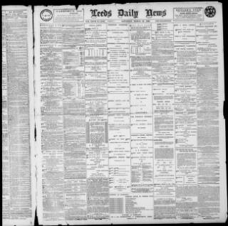 cover page of Leeds Daily News published on March 19, 1898