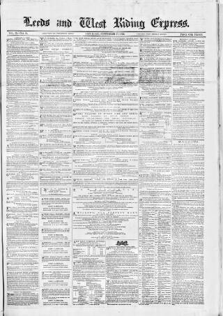 cover page of Leeds Evening Express published on September 17, 1859