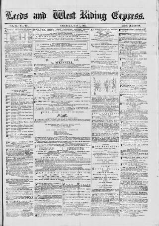 cover page of Leeds Evening Express published on May 2, 1863
