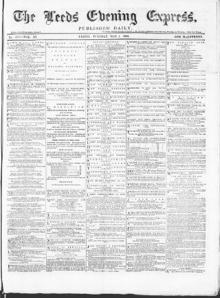 cover page of Leeds Evening Express published on May 4, 1869