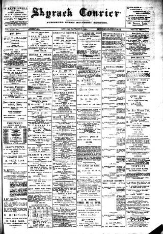 cover page of Skyrack Courier published on November 2, 1889