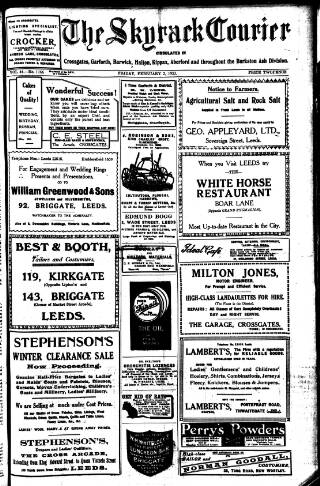 cover page of Skyrack Courier published on February 2, 1923