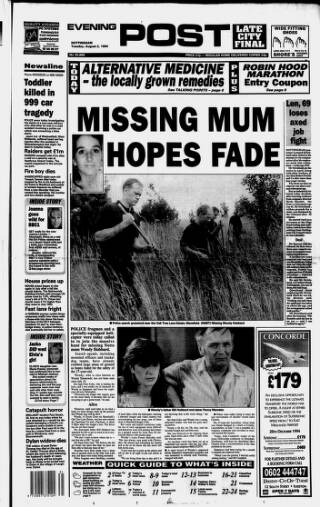 cover page of Nottingham Evening Post published on August 2, 1994