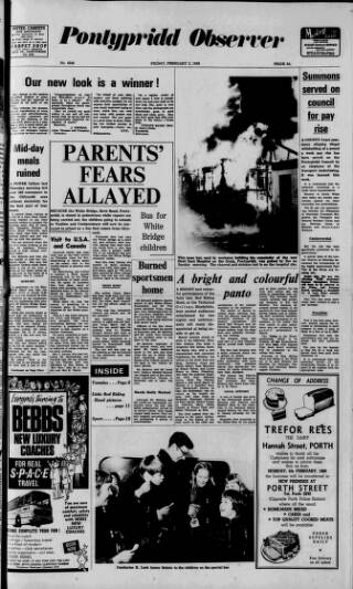 cover page of Pontypridd Observer published on February 2, 1968
