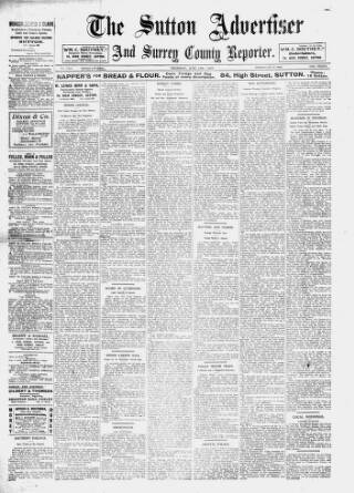 cover page of Sutton & Epsom Advertiser published on June 18, 1925