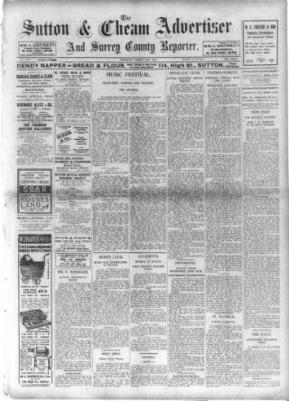 cover page of Sutton & Epsom Advertiser published on March 19, 1931