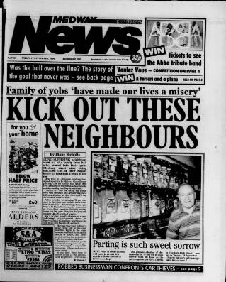 cover page of Medway News published on September 17, 1999