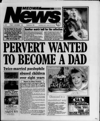 cover page of Medway News published on November 5, 1999