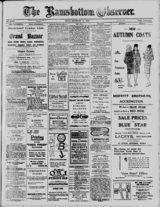 cover page of Ramsbottom Observer published on September 17, 1926