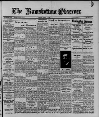cover page of Ramsbottom Observer published on August 2, 1946