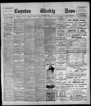 cover page of Royston Weekly News published on March 29, 1907
