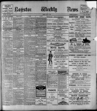 cover page of Royston Weekly News published on June 10, 1910