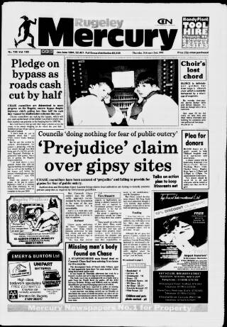 cover page of Rugeley Mercury published on February 2, 1995