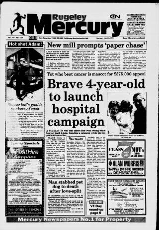 cover page of Rugeley Mercury published on May 4, 1995