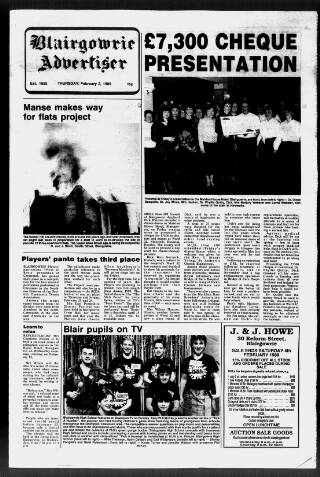 cover page of Blairgowrie Advertiser published on February 2, 1989