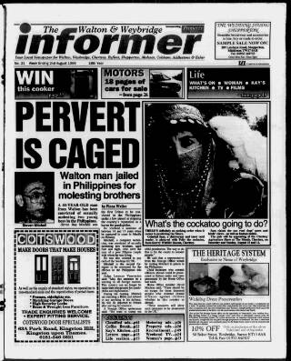 cover page of Walton & Weybridge Informer published on August 2, 1996