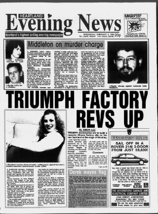 cover page of Heartland Evening News published on February 2, 1994