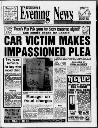 cover page of Heartland Evening News published on August 2, 1995