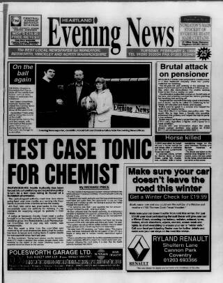 cover page of Heartland Evening News published on February 2, 1999