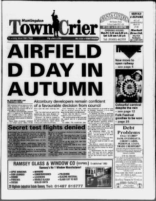 cover page of Huntingdon Town Crier published on June 18, 1998