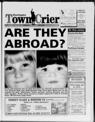 cover page of Huntingdon Town Crier published on September 17, 1998