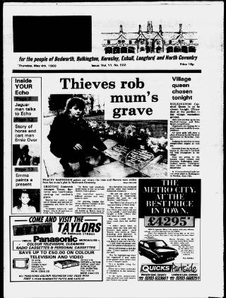 cover page of Bedworth Echo published on May 4, 1989