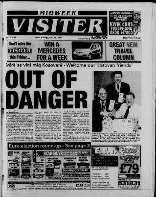 cover page of Midweek Visiter (Southport) published on June 18, 1999