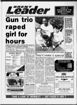 cover page of Brent Leader published on June 18, 1992